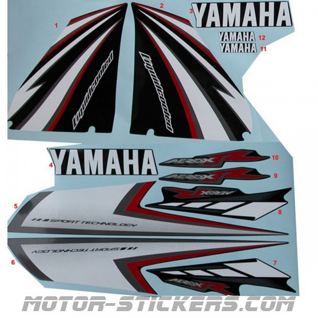 Yamaha Aerox 50 2008 pegatinas Yamaha Aerox 50 2008 pegatinas